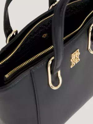 Bolsa média com placa de monograma TH