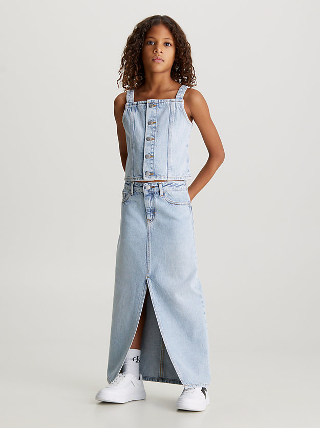 Top jeans sem mangas