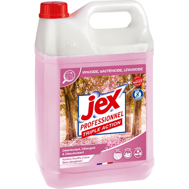 Nettoyant désinfectant Jex professionnel Triple Action Souffle d'Asie - Bidon de 5 L