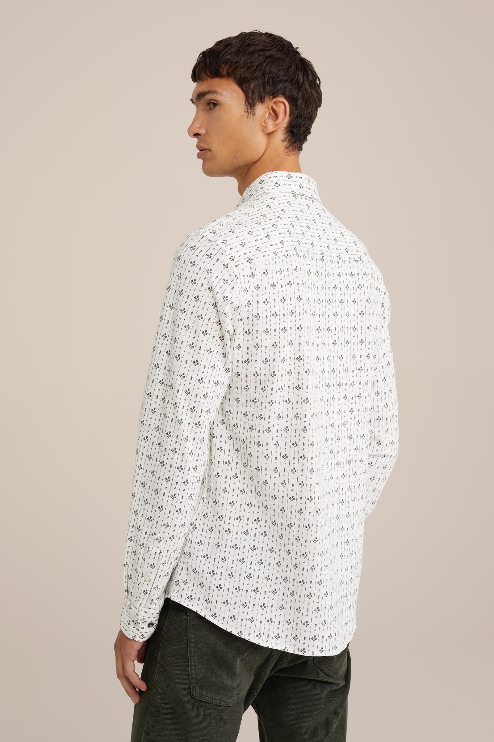 jersey overhemd met dessin WE Fashion Gebroken wit