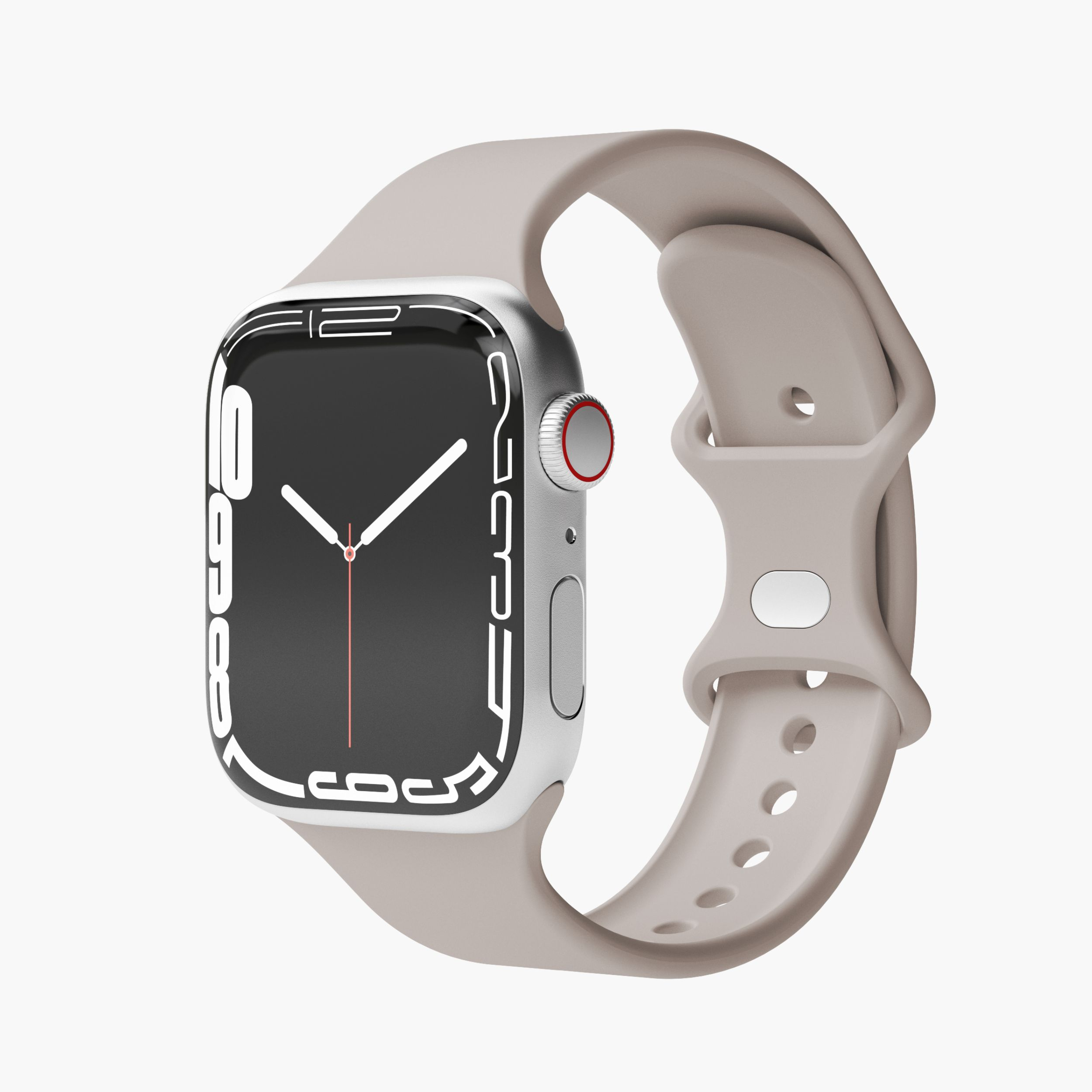 Classic Band Apple Watch (49/46/45/44 mm) Silikon Sport Armband AWS00075 (Gelenkumfang: 180-230mm) - Cream (Beige)