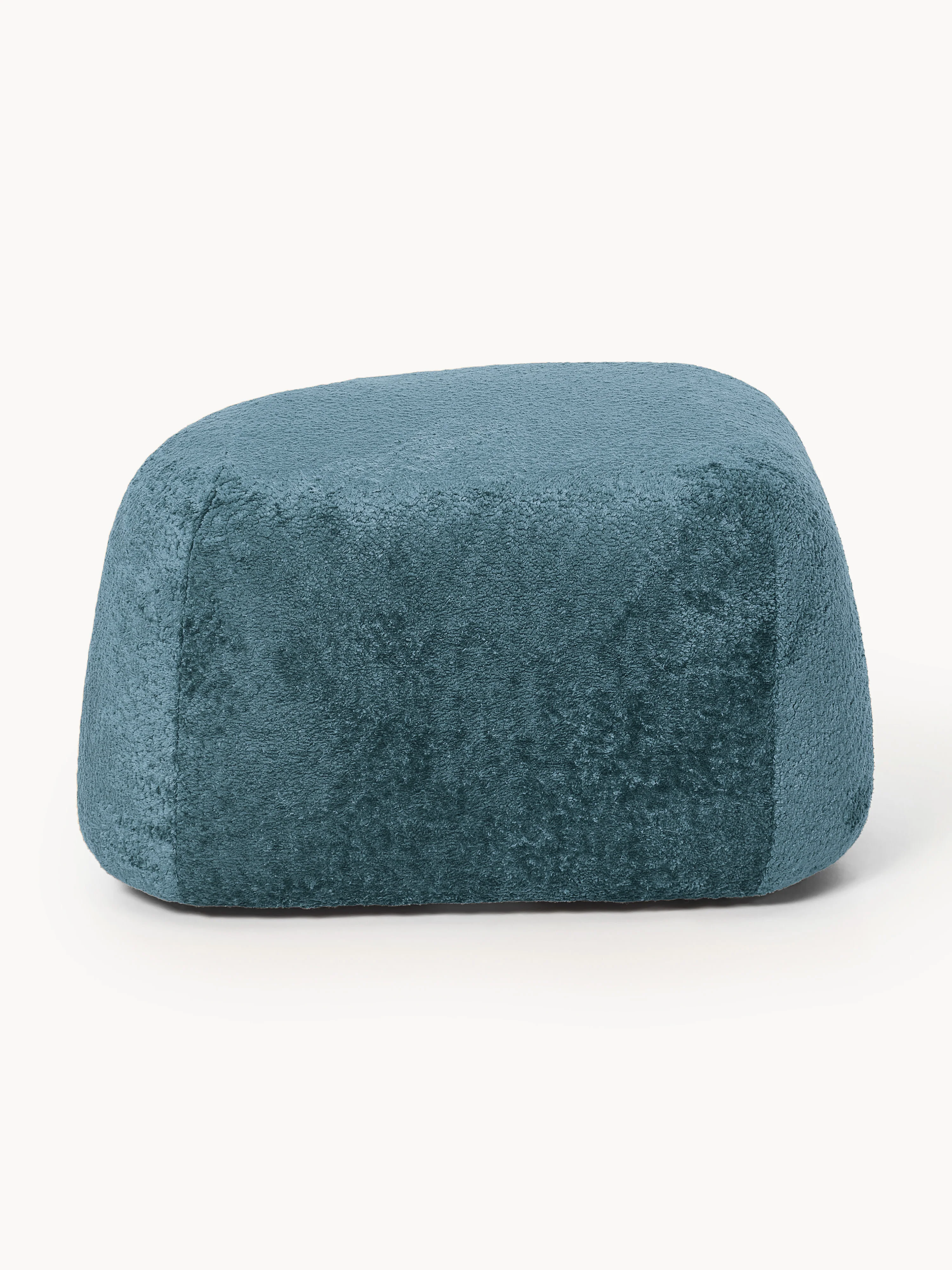 Ovale teddy-bouclé poef Wolke