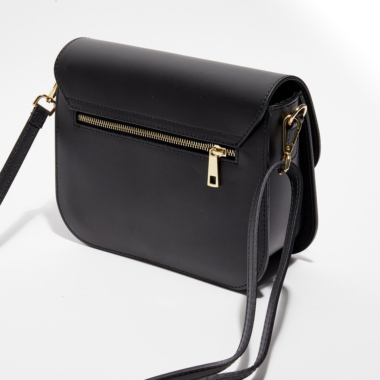 Christian Laurier Sac bandoulière en Cuir Roma noir - 15x24x8 cm