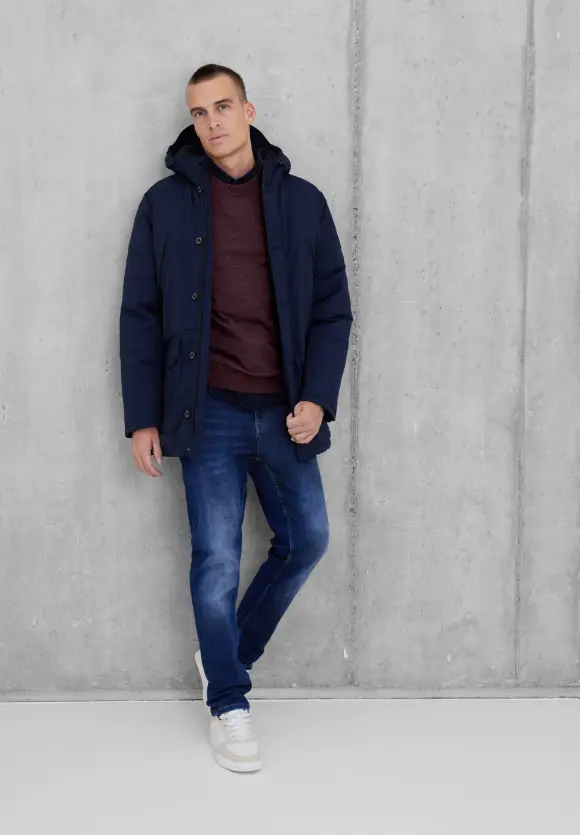 Basic Strickpullover - burgundy red melange