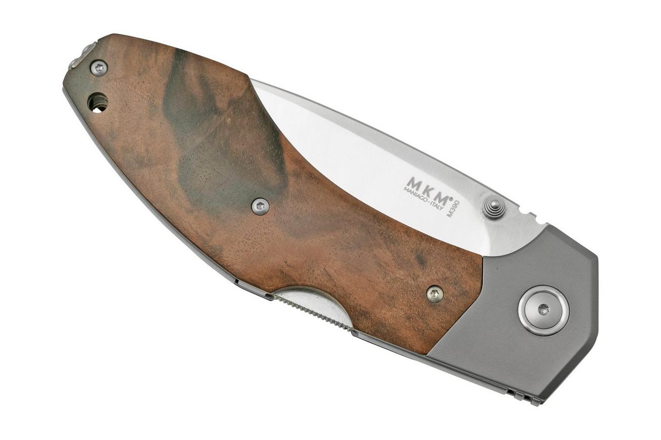 MKM Hero Stonewashed, Walnut Wood, Titanium Bolsters, zakmes