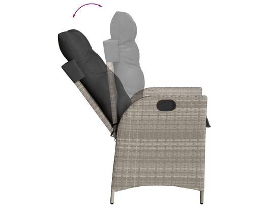VIDAXL - Ensemble table et chaises Ensemble à manger de jardin et coussins 7 pcs gris clair rot...