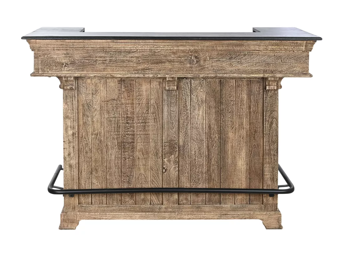 Armoire, meuble de rangement en bois coloris naturel et métal noir - longueur 152 x profondeur 61 x Hauteur 107 cm