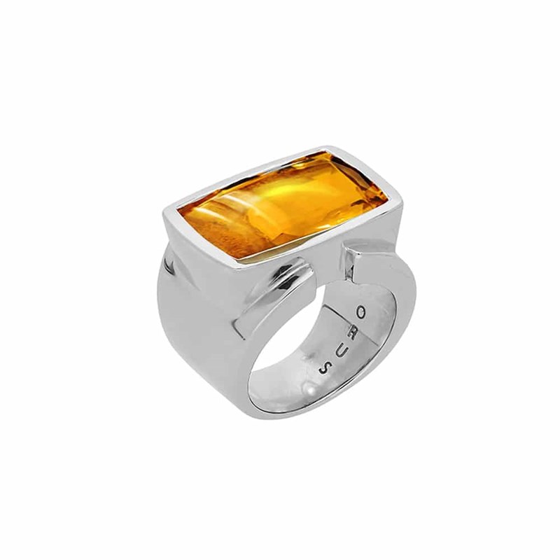 Bague Isis Argent Pierre Citrine