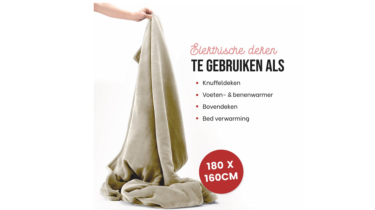 Elektrische warmtedeken BeigeB180 x D160 cm