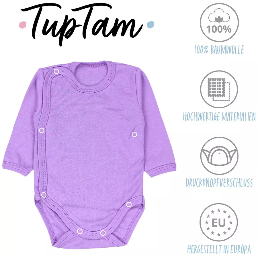 TupTam Baby Langarm Wickelbody im 5er Set rosalila