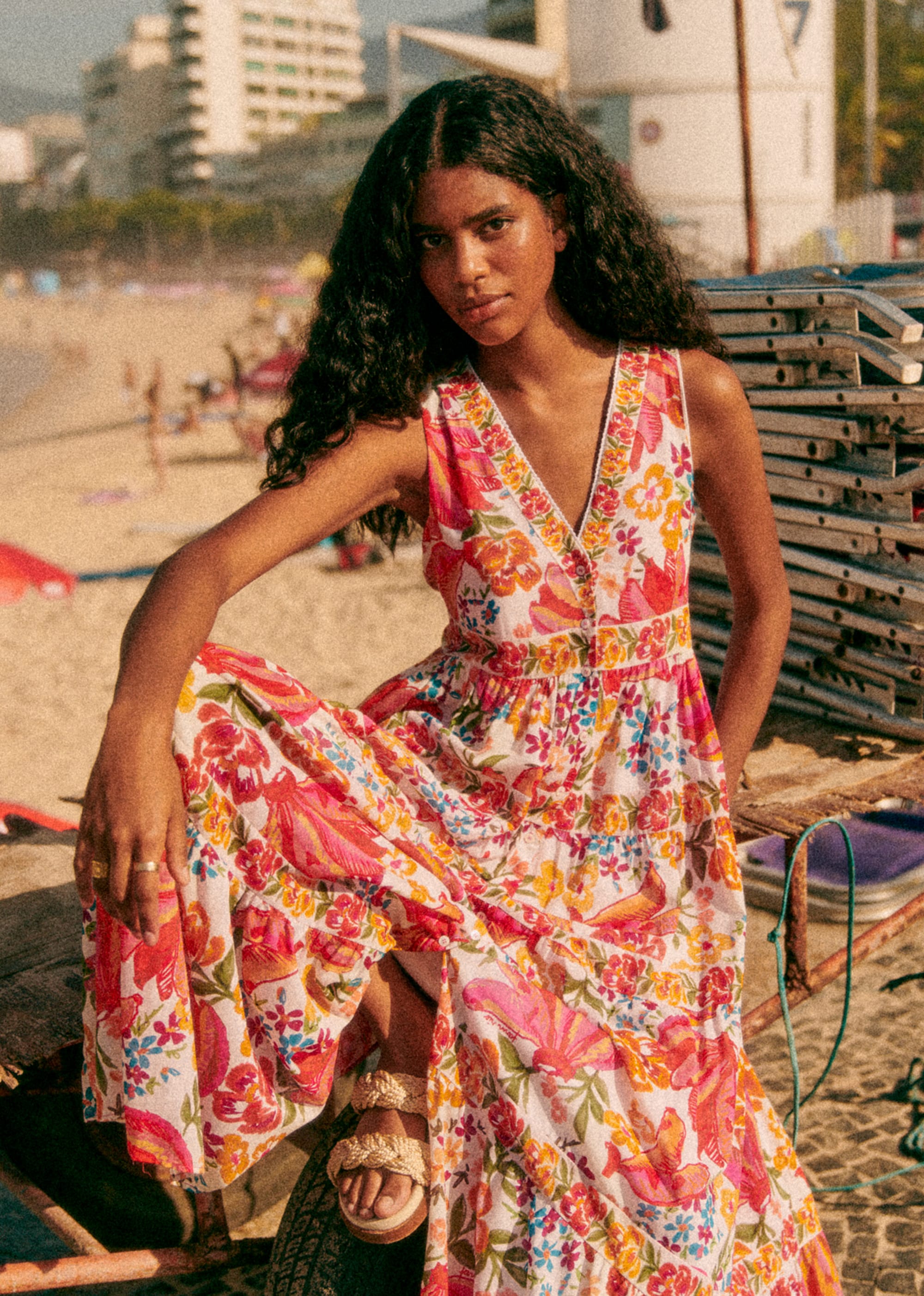Robe Alamedee - Sézane x FARM Rio - Banana riscada - E-SHOP/ROBES 5905191