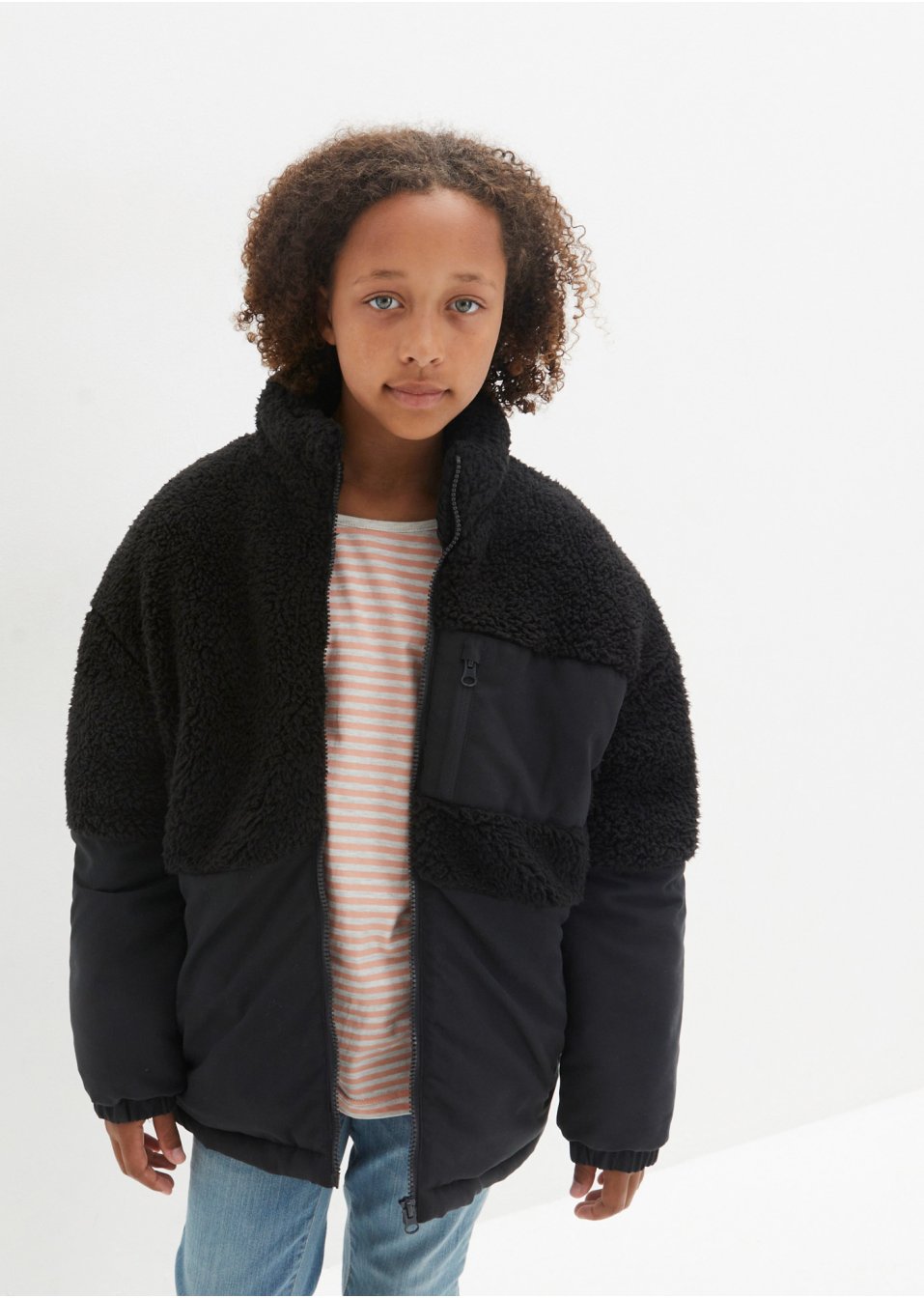 Veste hiver fille avec maille peluche