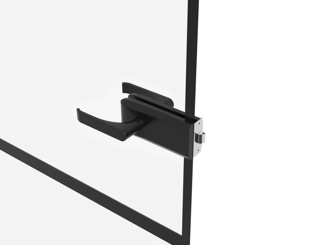Porte réversible sans bâti en verre trempé - Noir - H204 x L73 cm - SEROTO