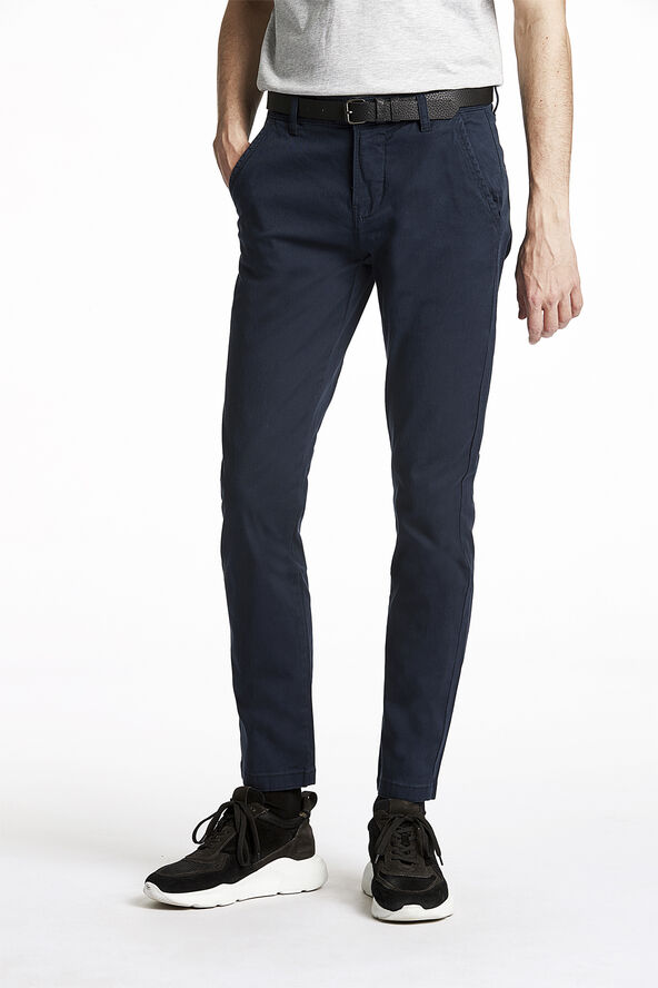 Lindbergh Chino m. bælte & stretch Blå