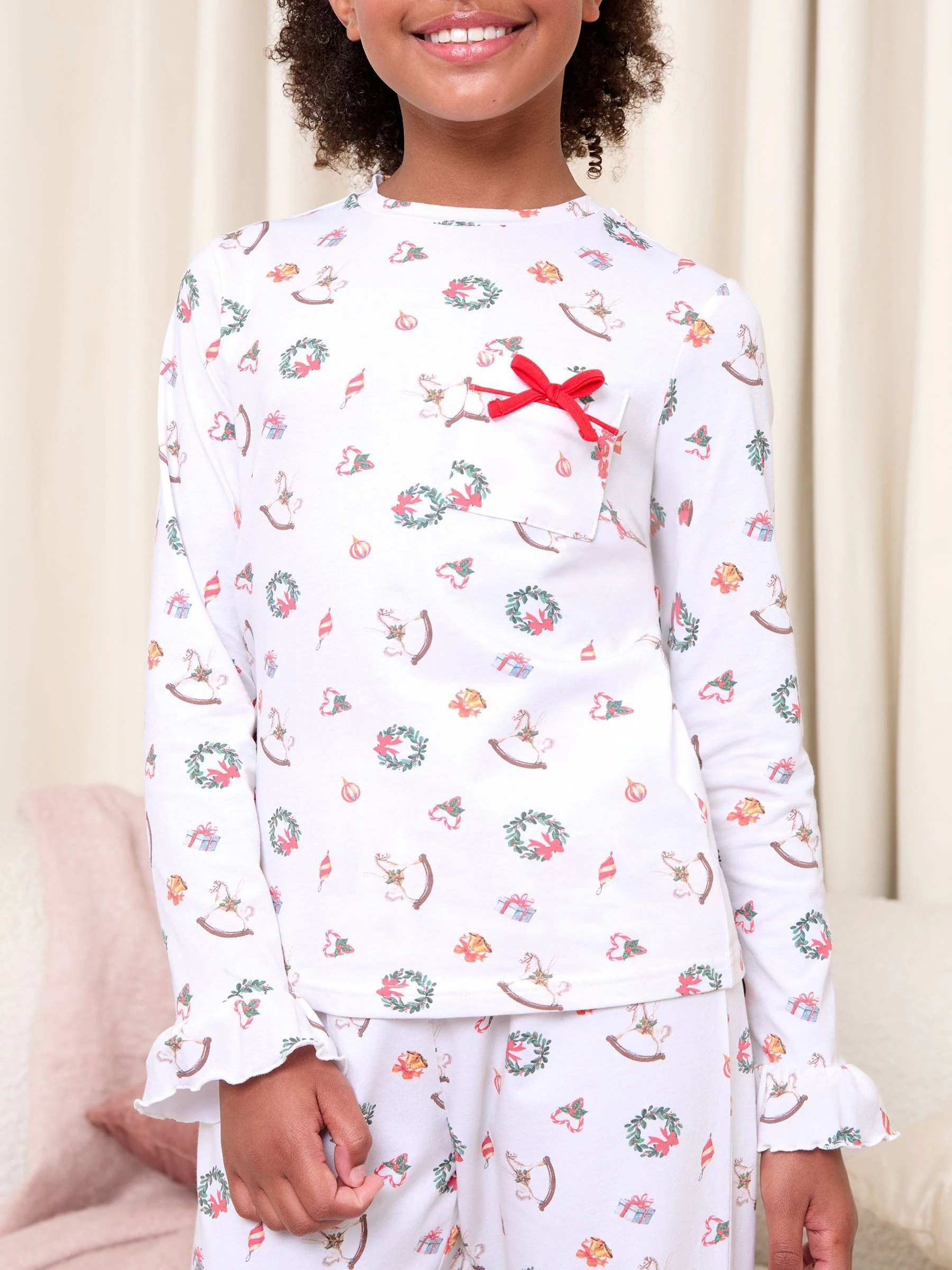 Crème slinger - Lipsy Kerstmis Pyjama's Set (5-16jr)