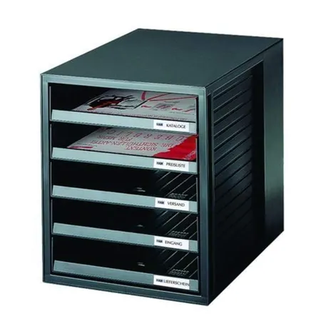 HAN Schrank-Set, 5 offene Schübe, für C4 schwarz