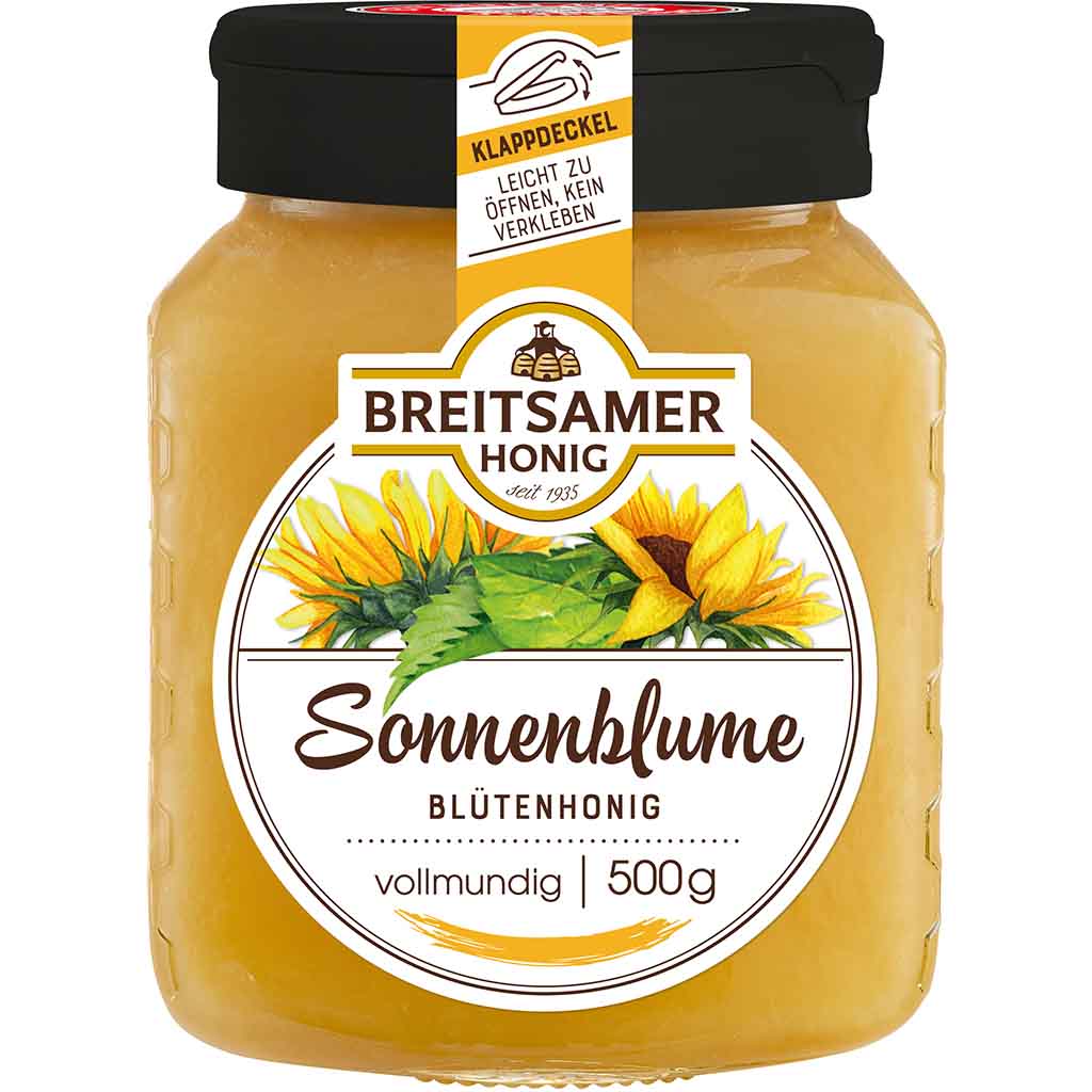 Breitsamer Honig Sonnenblume aromatisch 500g MHD:30.10.26