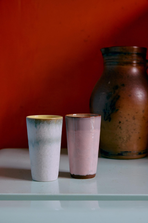 HKliving 70's Ceramic latte mok Petal