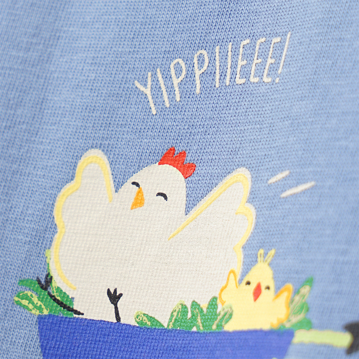 Topomini Baby T-Shirt mit Bauernhof-Print hellblau