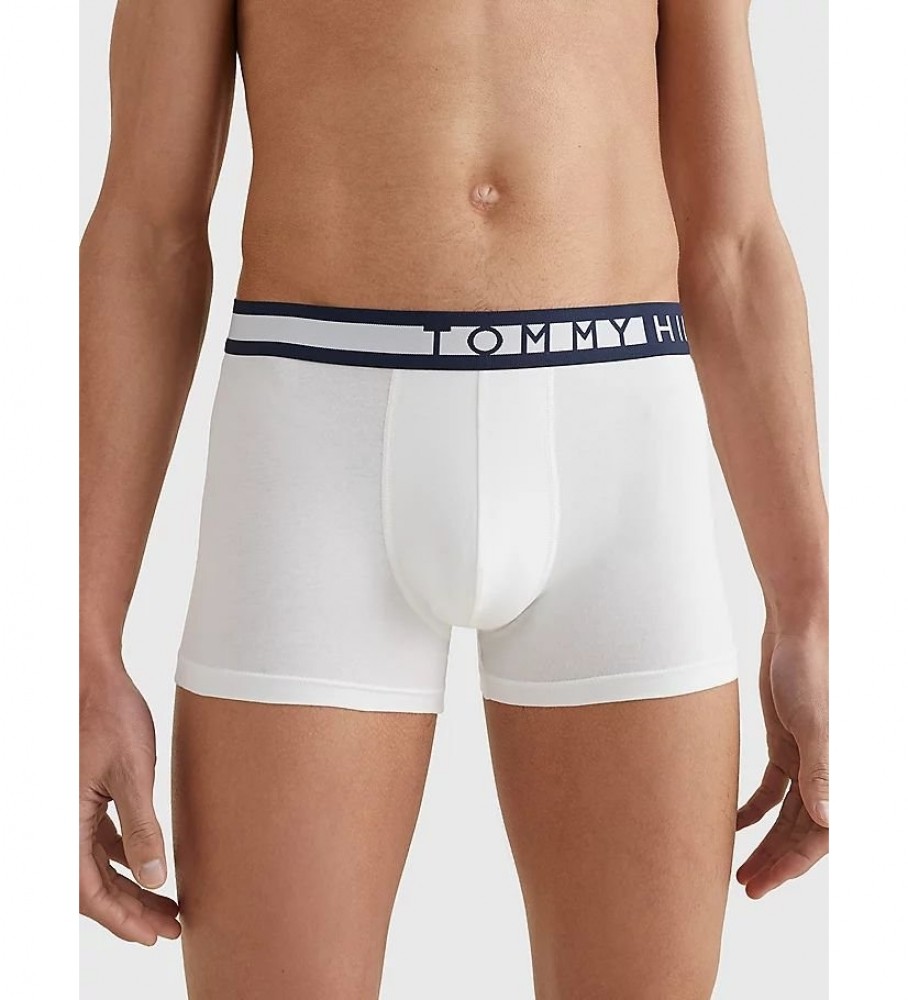 Conjunto de 3 Cuecas Boxer Tommy Hilfiger UM0UM012340SA Branca, Cinza e Preta