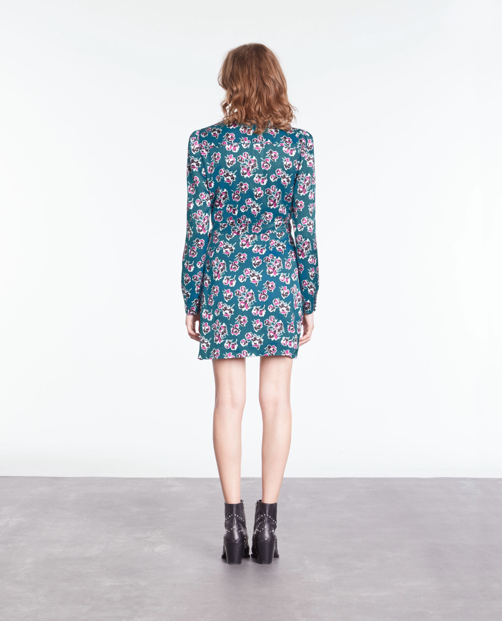 Robe portefeuille courte imprimée