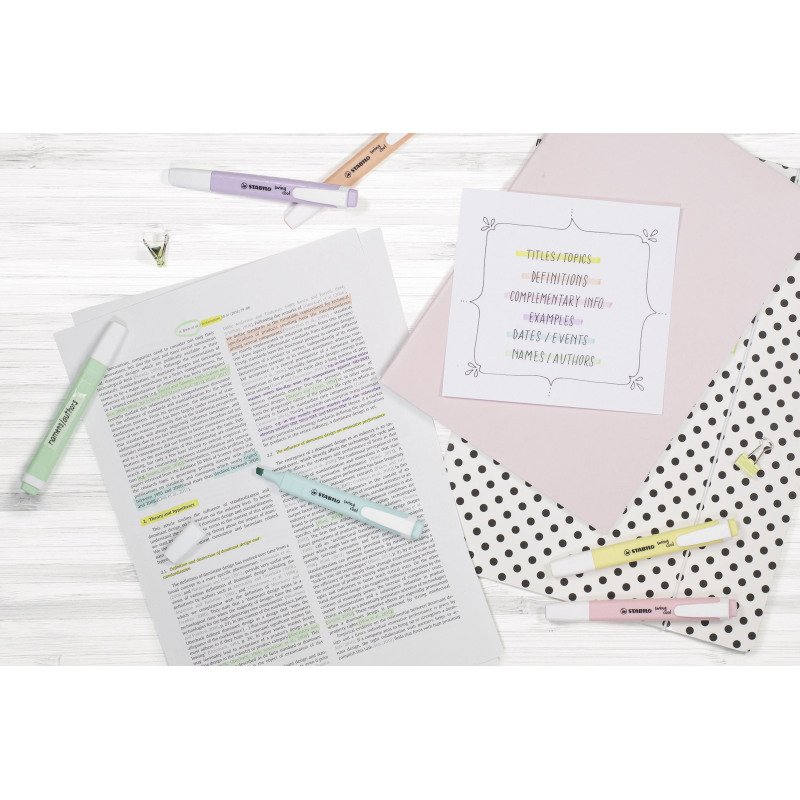 Surligneur Stabilo Swing Cool pastel couleurs assorties - Etui de 8