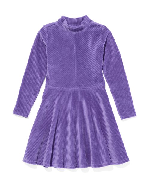 robe enfant en velours côtelé violet
