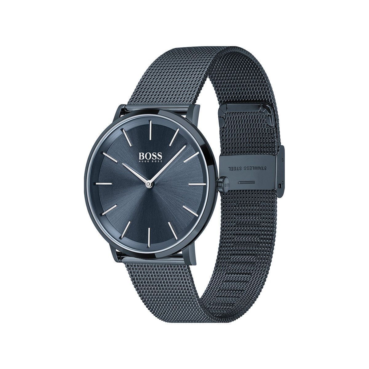 Montre Boss homme bracelet acier bleu