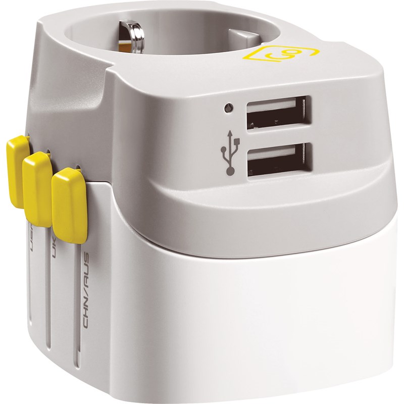 Go Travel<br>Worldwide Adaptor + Twin USB-A