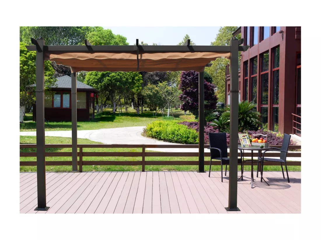 Pergola taupe 3x3m en aluminium Gazebo