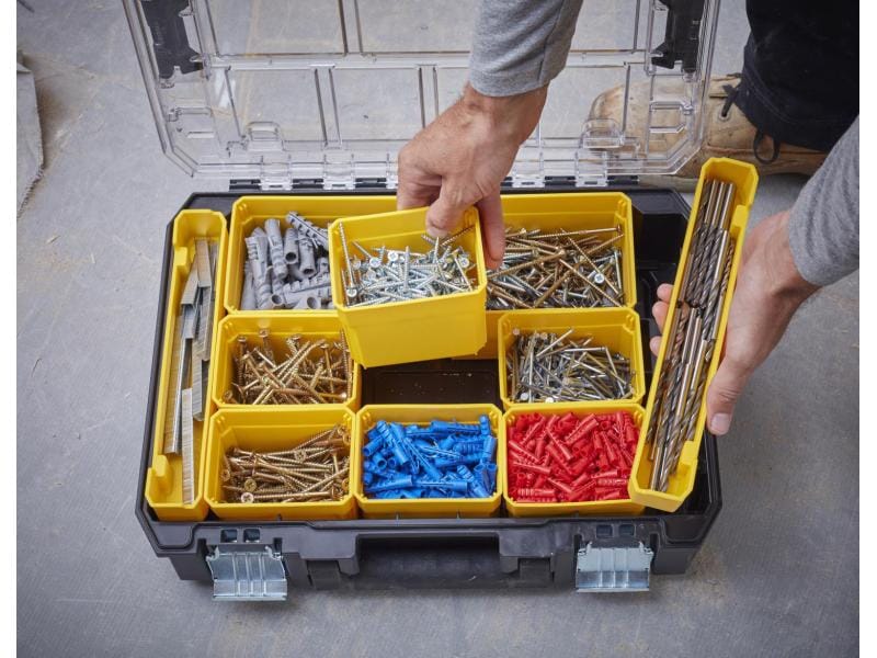 Stanley Fatmax Organizer TSTAK 10 Fächer Organizer mit transparentem Deckel