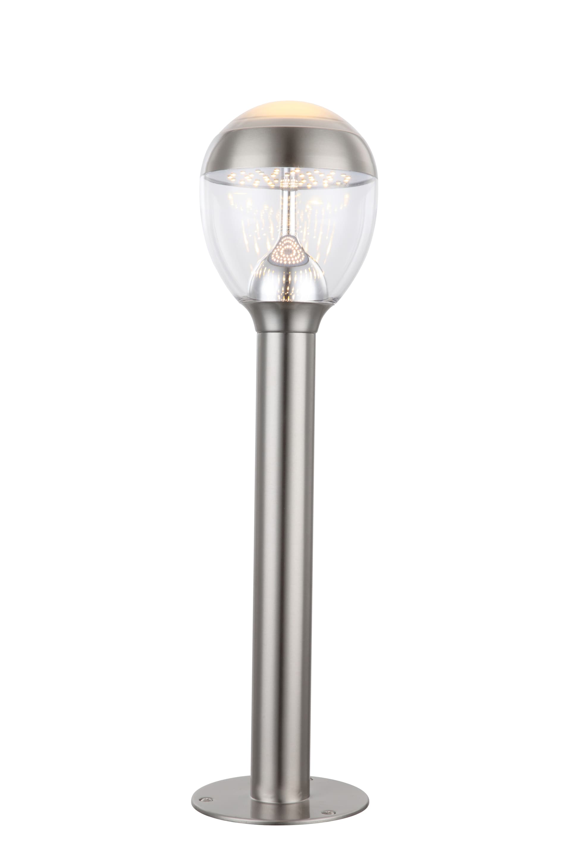 GLOBO LED Wegeleuchte Callisto Silberfarbig,Transparent/Klar 15x15cm H59cm