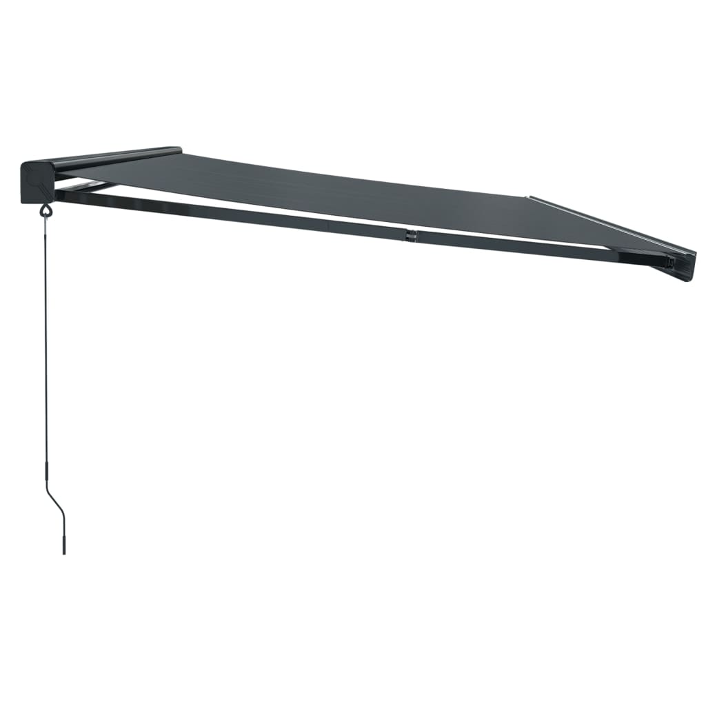 Auvent rétractable anthracite 5x3 m tissu et aluminium