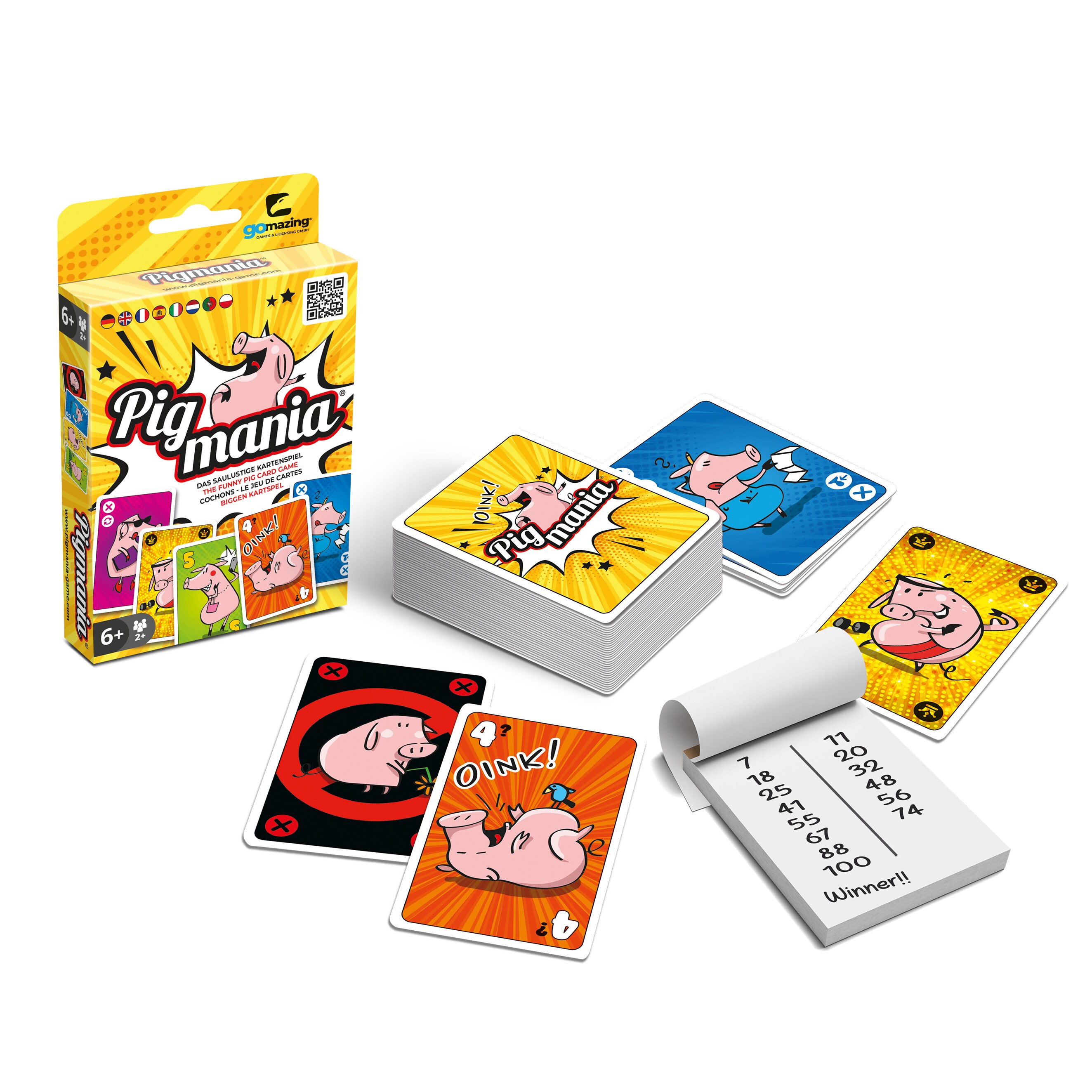 Pigmania - Das saulustige Kartenspiel ab 6 Jahren für 2 bis 10 Spieler Plastikfrei Kinderspiel Reisespiel