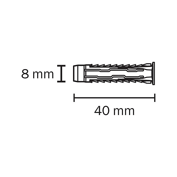 50 chevilles universelles Diall nylon CL Ø8x40mm