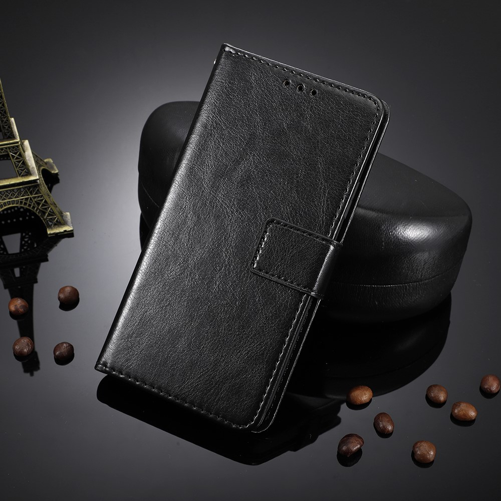 Samsung Galaxy Xcover 5 Leder Tasche Flip Cover mit Kartenfächer Vintage Look   Trageschlaufe - Schwarz