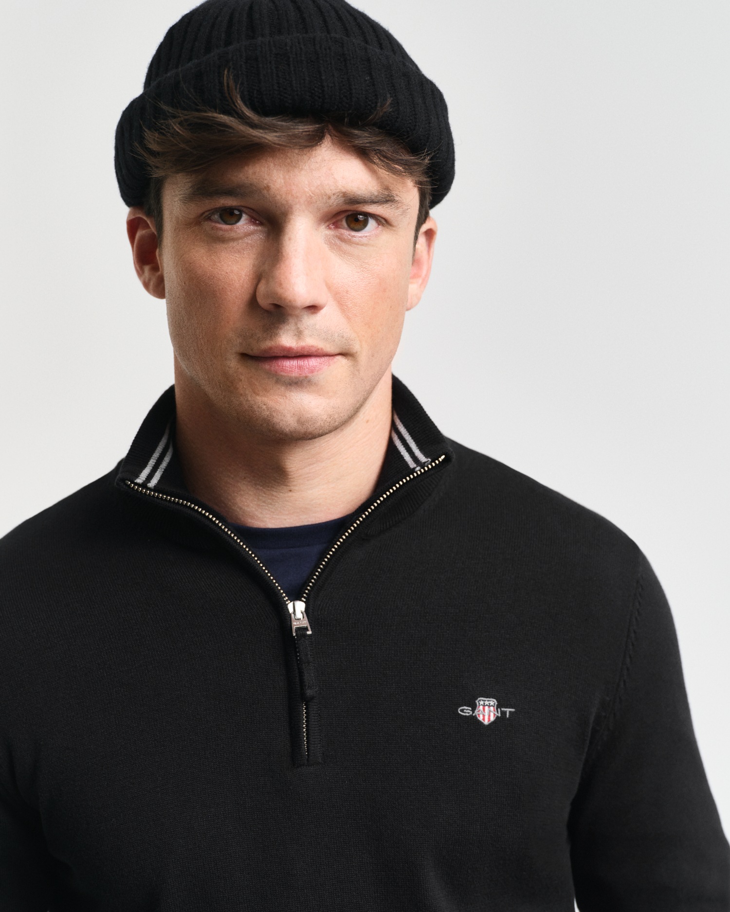 Gant Troyer »CLASSIC COTTON HALF ZIP« mit gerippten Details