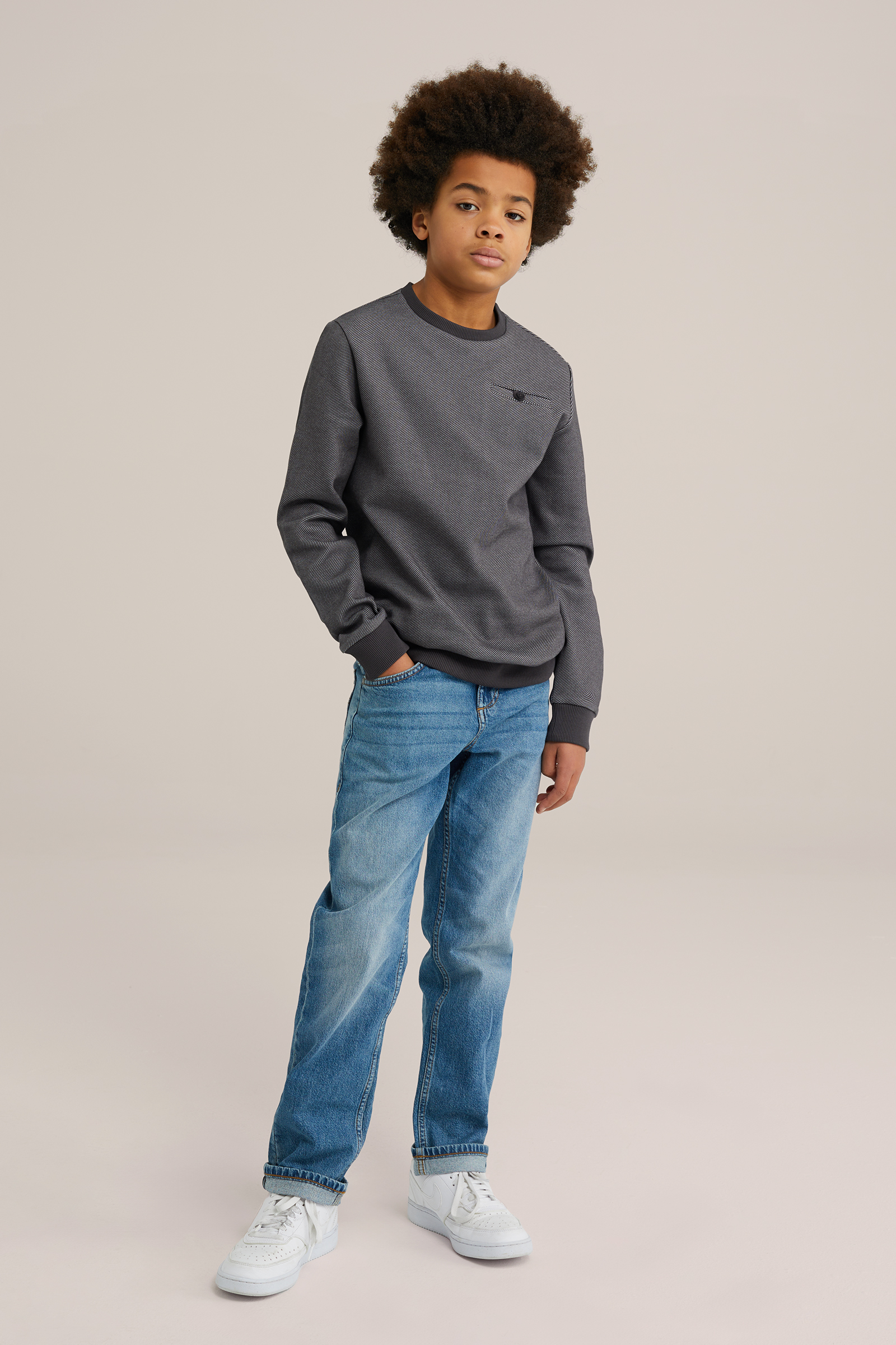 Jongen trui met structuur Blue Ridge Donkergrijs