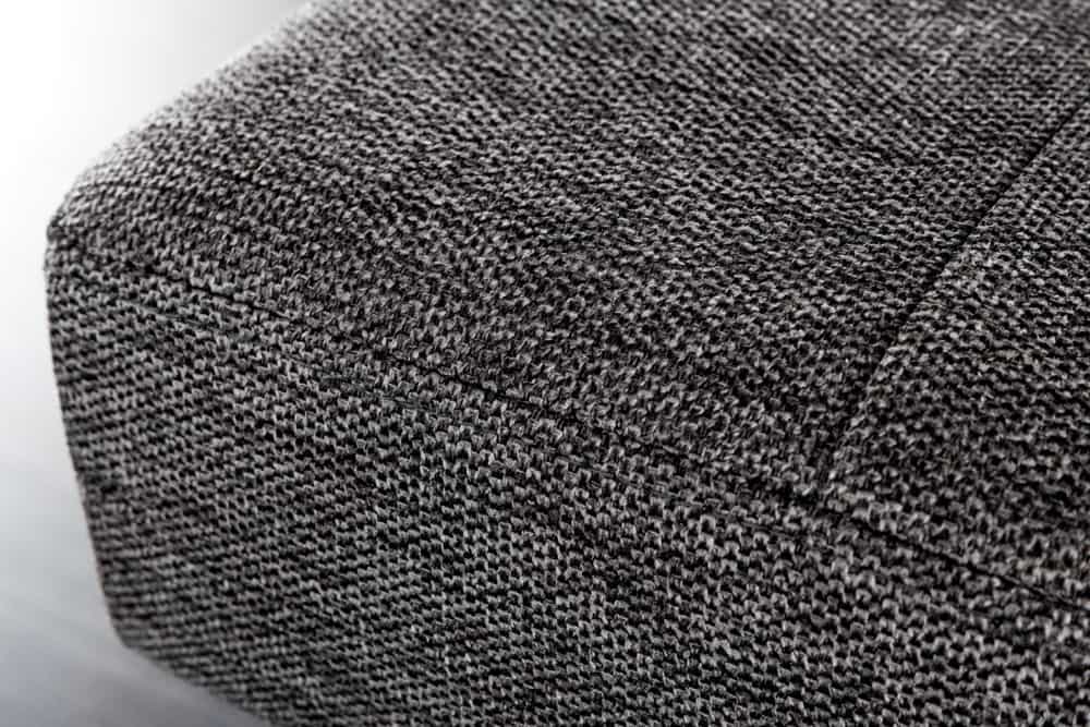 Design Sitzbank BOUTIQUE 100cm grau Strukturstoff schwarze Metallbeine