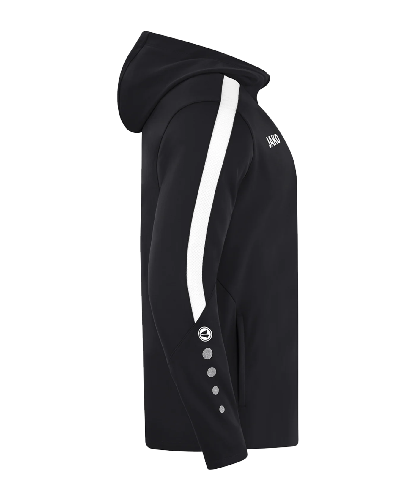 JAKO Power Kapuzenjacke Schwarz Weiss F800