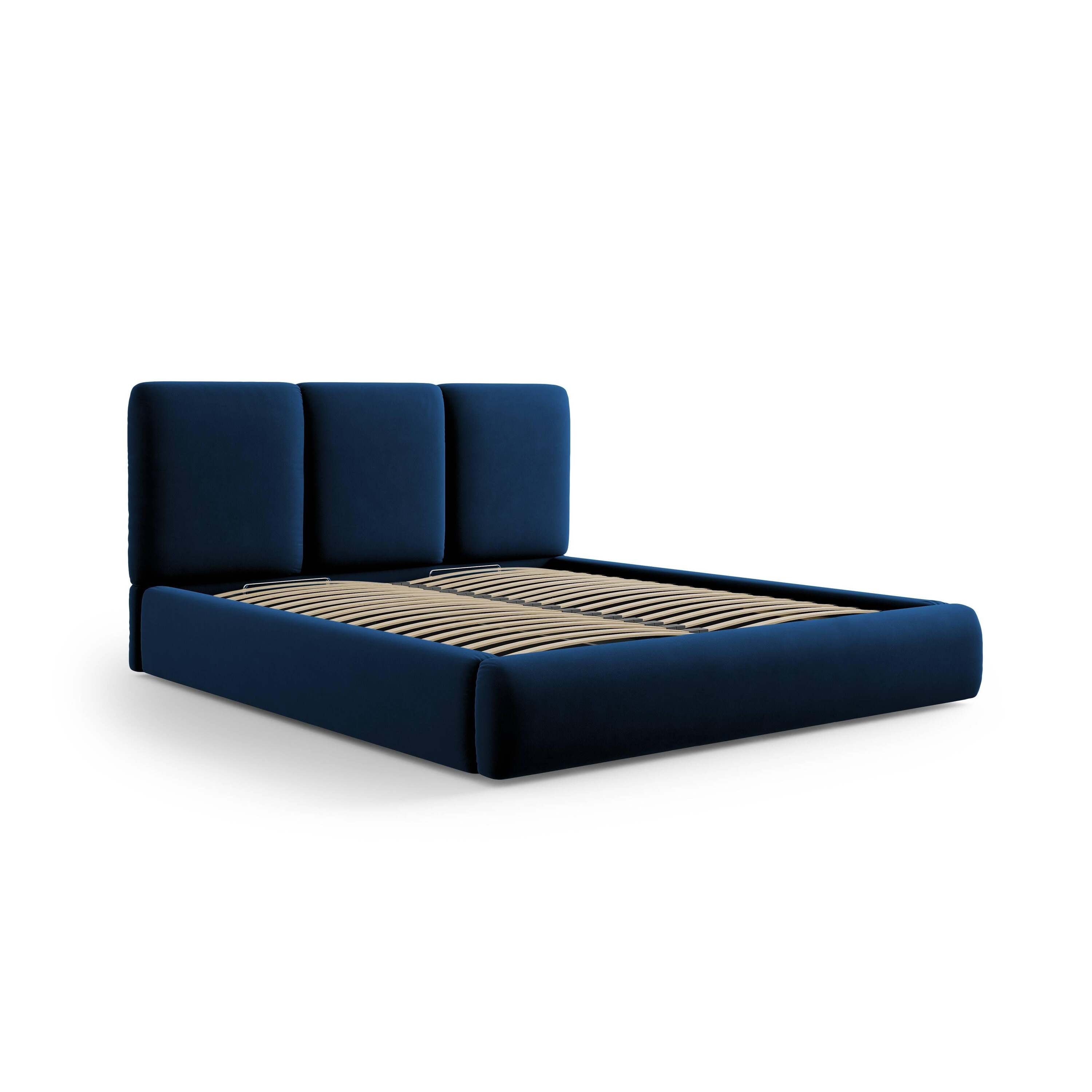 Windsor & Co Horizon Bedframe met Opbergvak - 180 x 200 cm - Fluweel - Koningsblauw