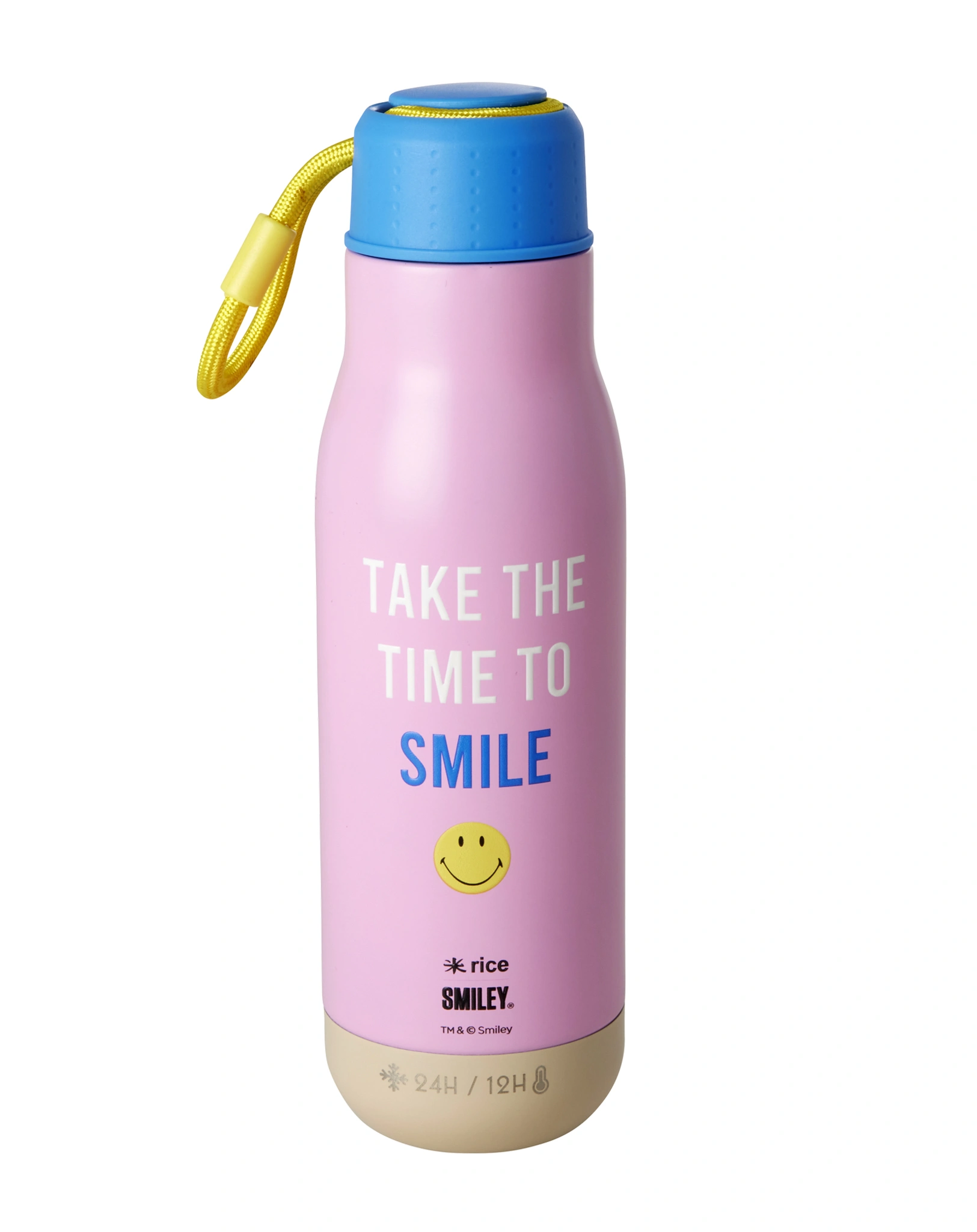 Edelstahl-Thermosflasche SMILEY (0,5L) in pink