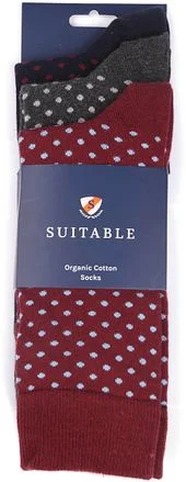 Suitable Sokken 3-Pack Stippen Multicolour SO-BIOCOTTON-3P-23-03 kopen