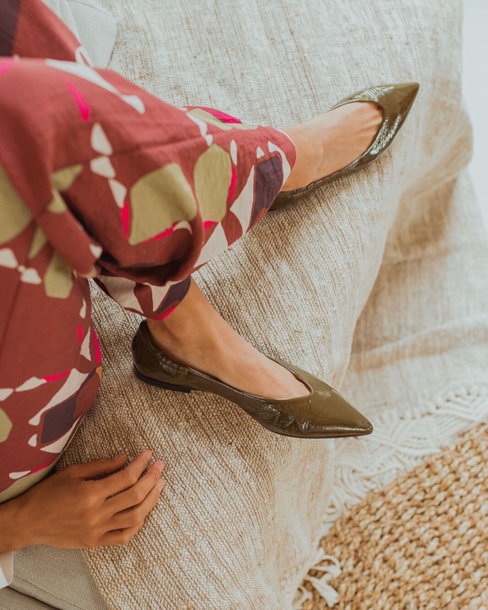 Pomme D'or Ingrid 1000 Legergroen Damesloafers
