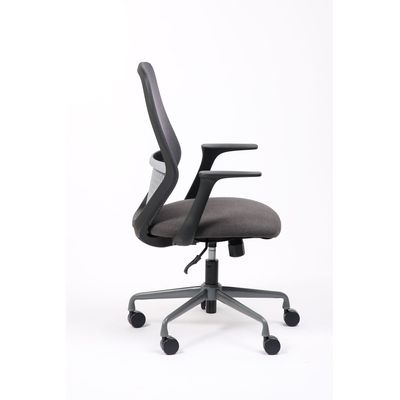 Fauteuil de bureau TIME - accoudoirs fixes noir - gris foncé