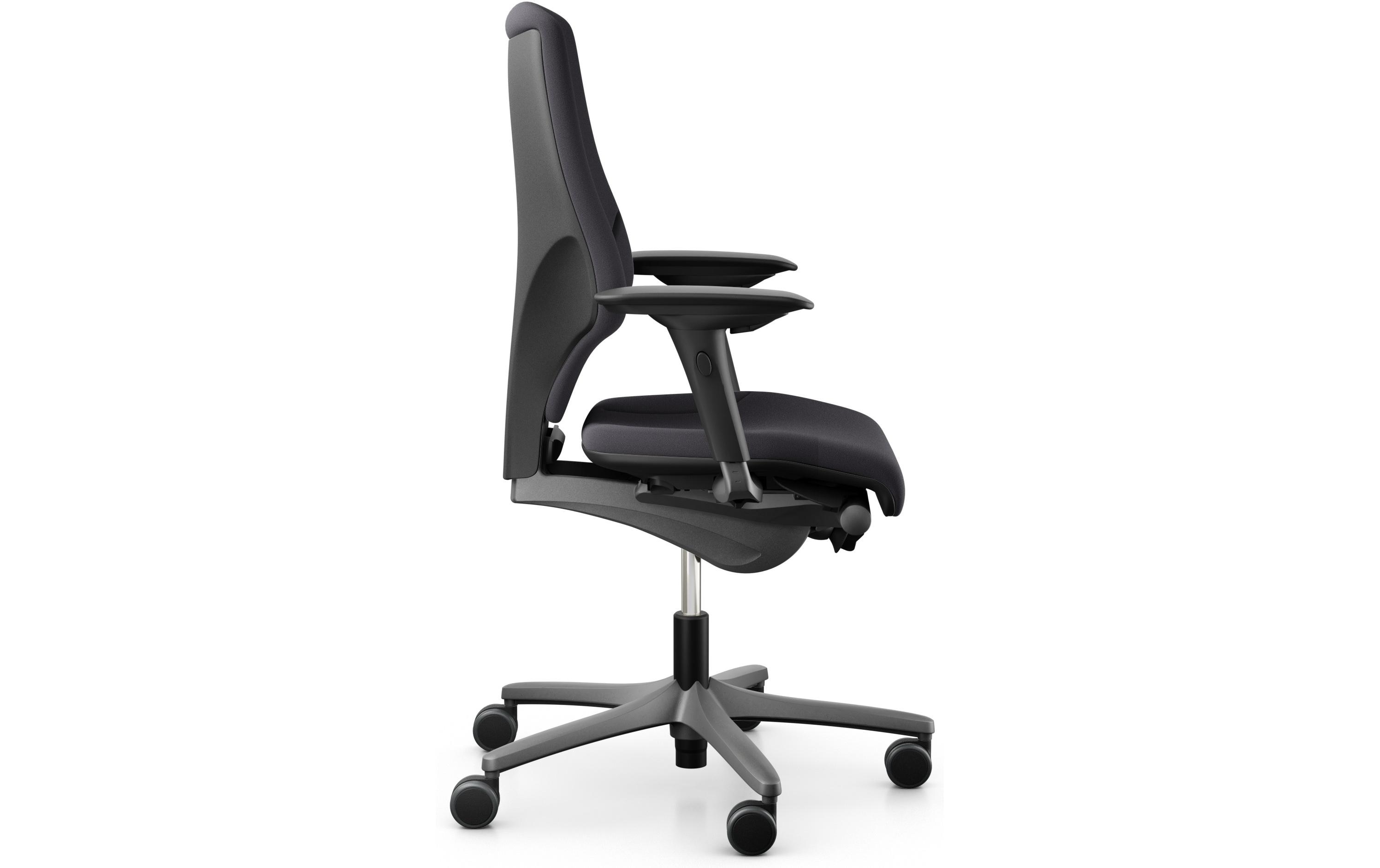 Bürostuhl 64 mit Polsterrücken und Armlehnen, Charcoal<br>Klassischer Arbeitsstuhl ideal für aktives Sitzen