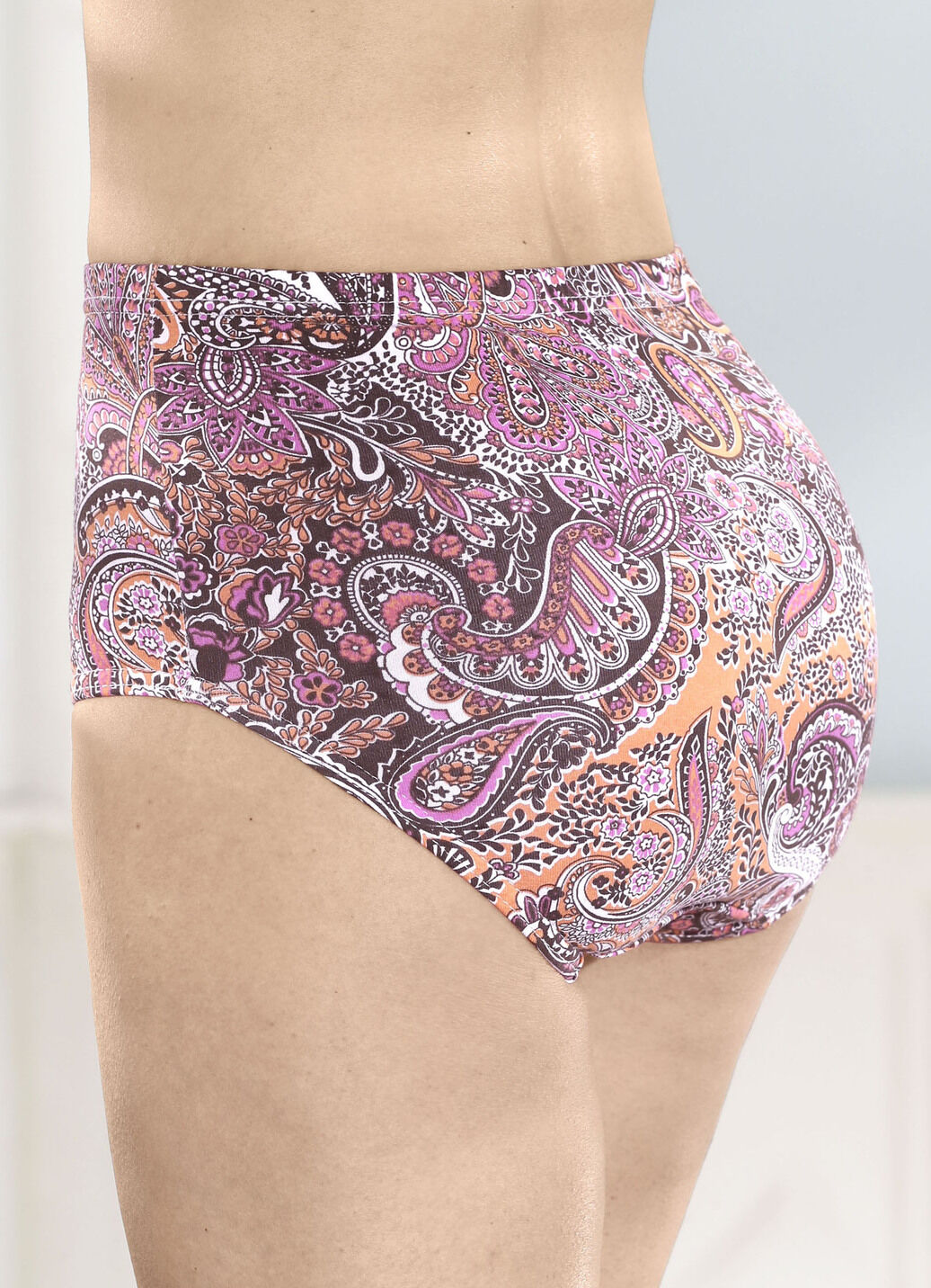 Fünferpack Slips mit Paisley-Dessin