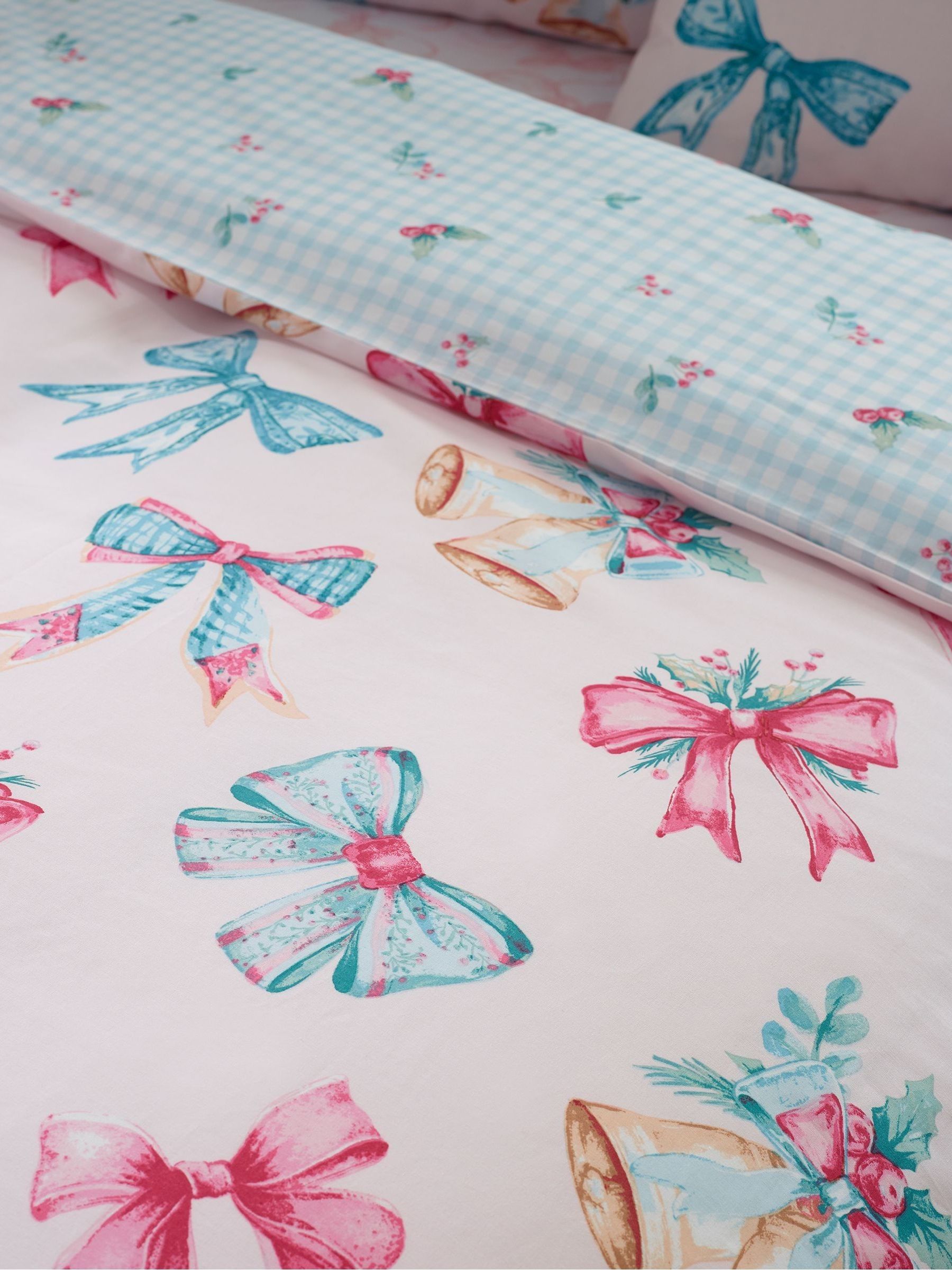 Catherine Lansfield - Dekbedovertrekset Christmas Bows And Bells