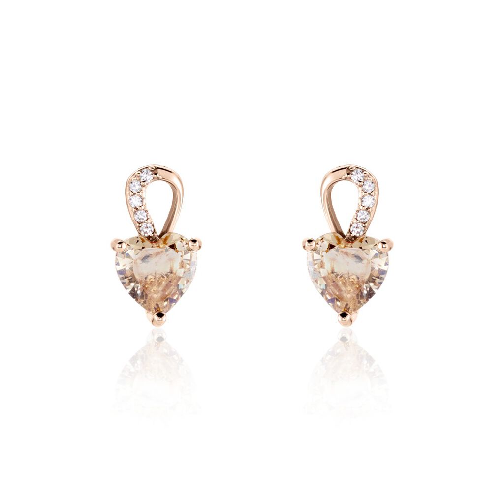 Boucles D'oreilles Puces Argent Rose Atieno Oxyde De Zirconium