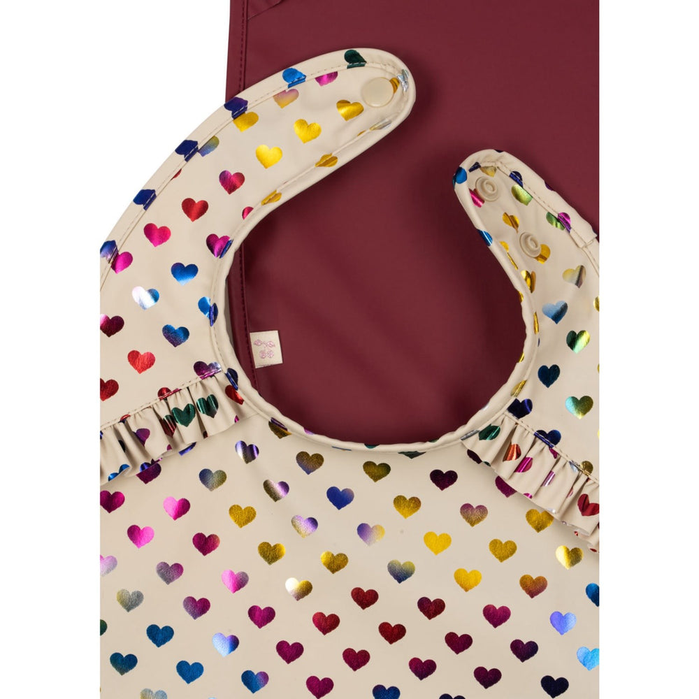 Køb Konges Sløjd Coeur Glitter/Sangria 2 Pak Glitter Dinner Hagesmæk Med Flæse
